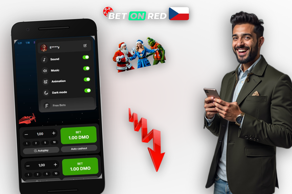 Aviator demo mód v Betonred Casino – virtuální kredit vlevo, reálný zůstatek v CZK vpravo