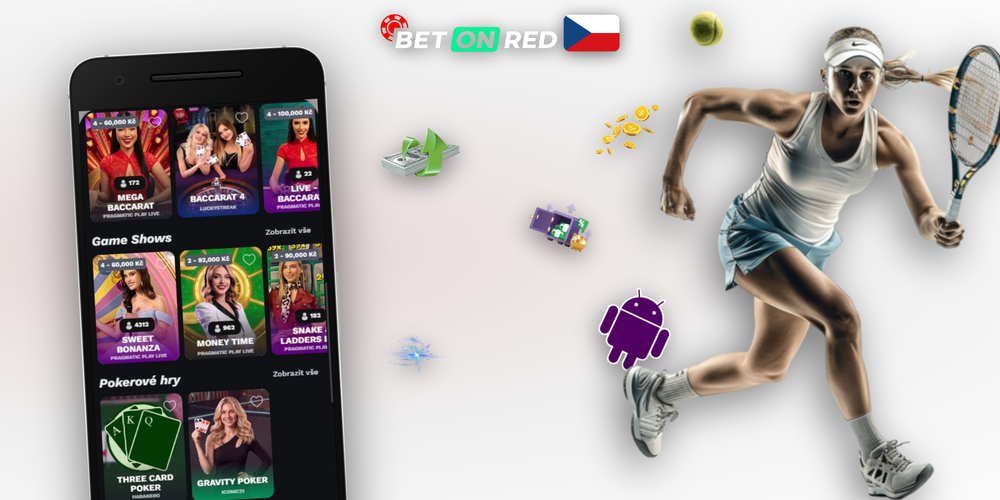 Ruka držící smartphone s Betonred Casino aplikací a ikonami her v pozadí