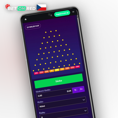 Ikona Plinko se středním rizikem a oranžovými sloty pro vyvážené výplaty v Betonred Casino